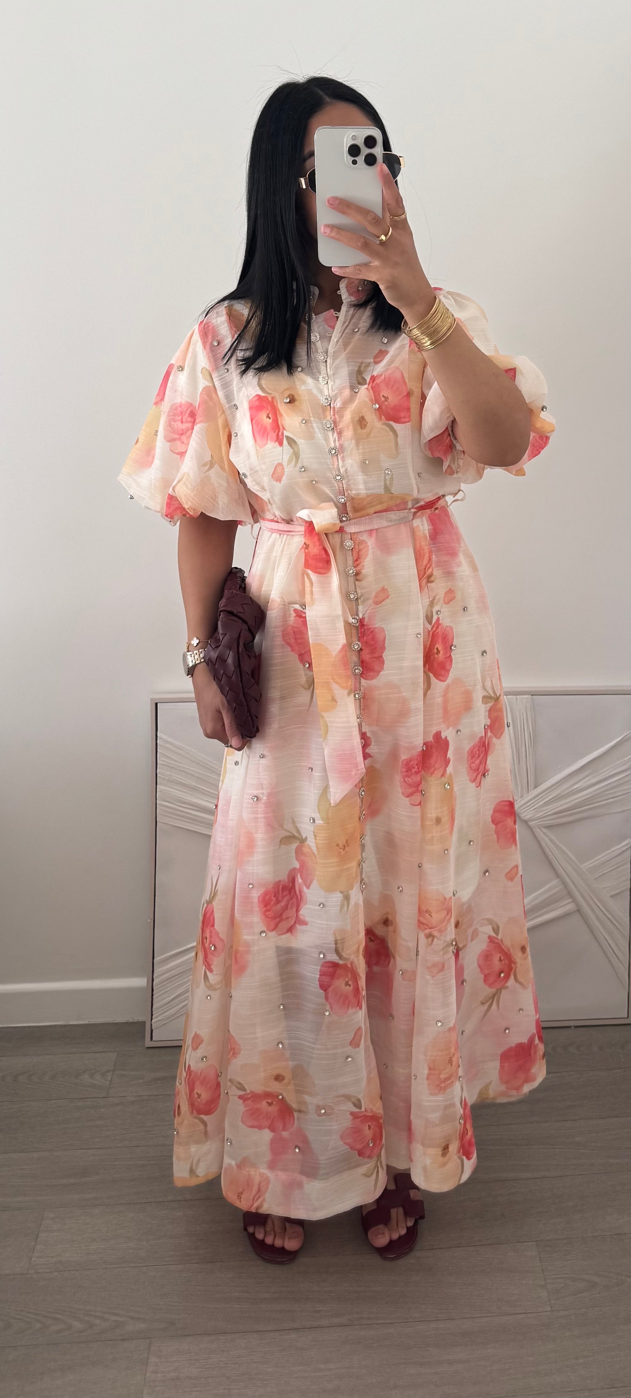 Robe strass orange