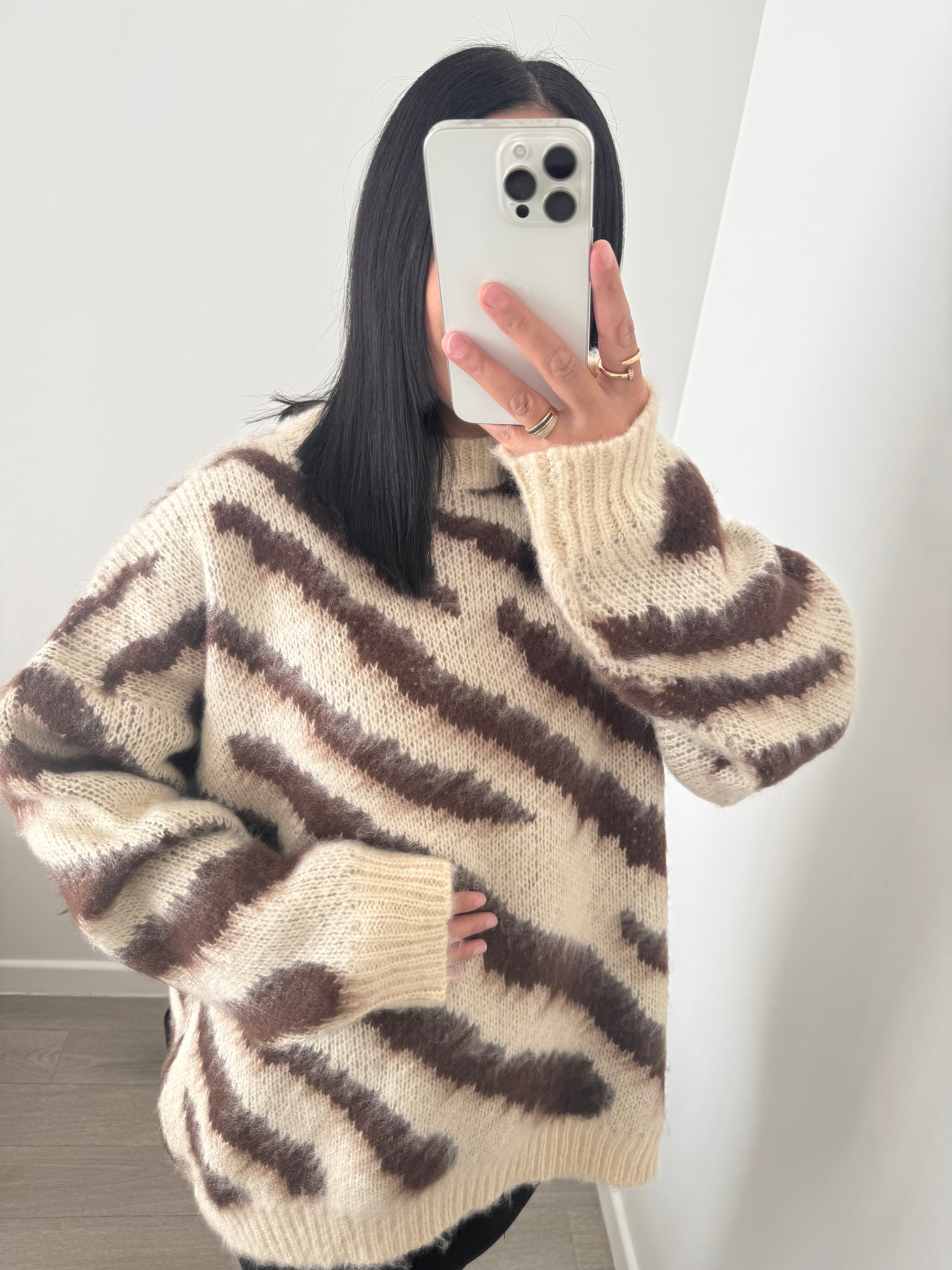 Pull zèbre oversize