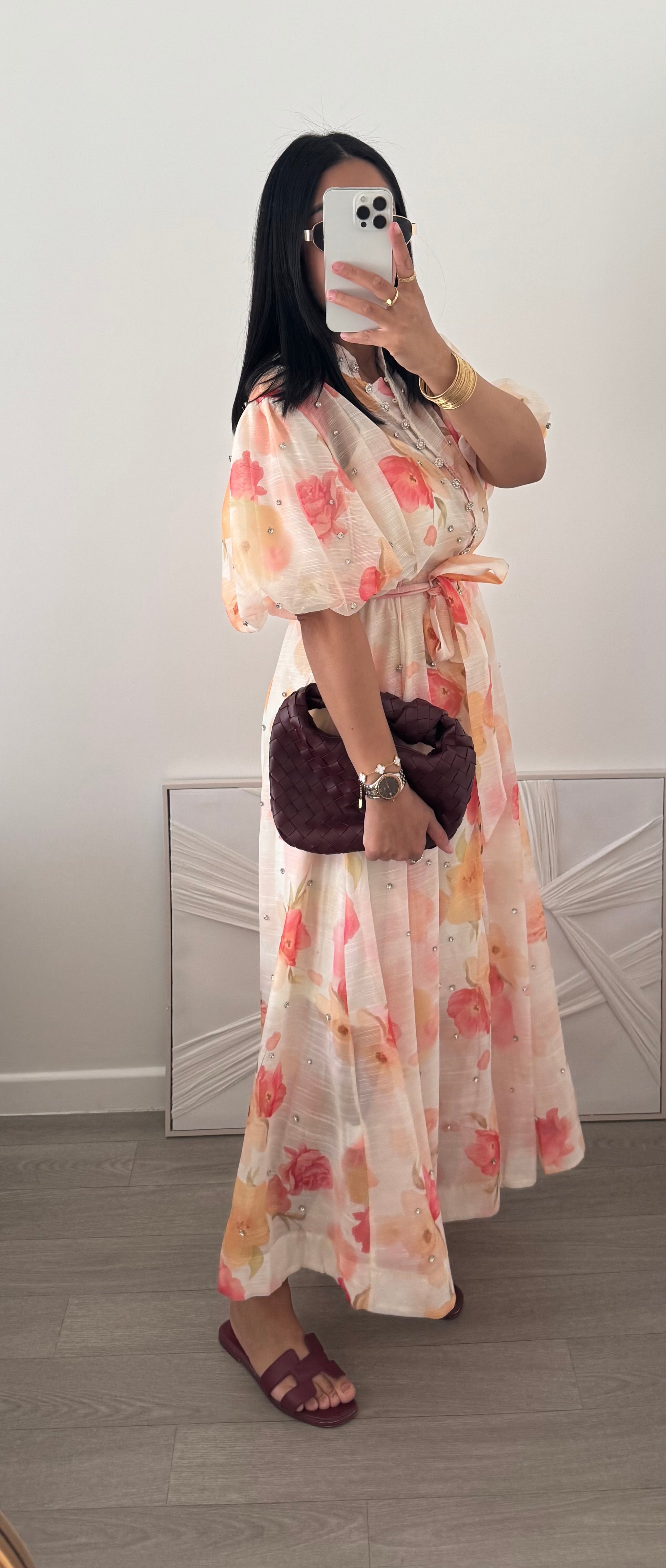 Robe strass orange