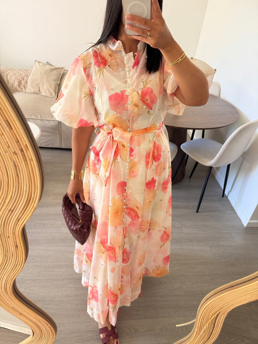 Robe strass orange