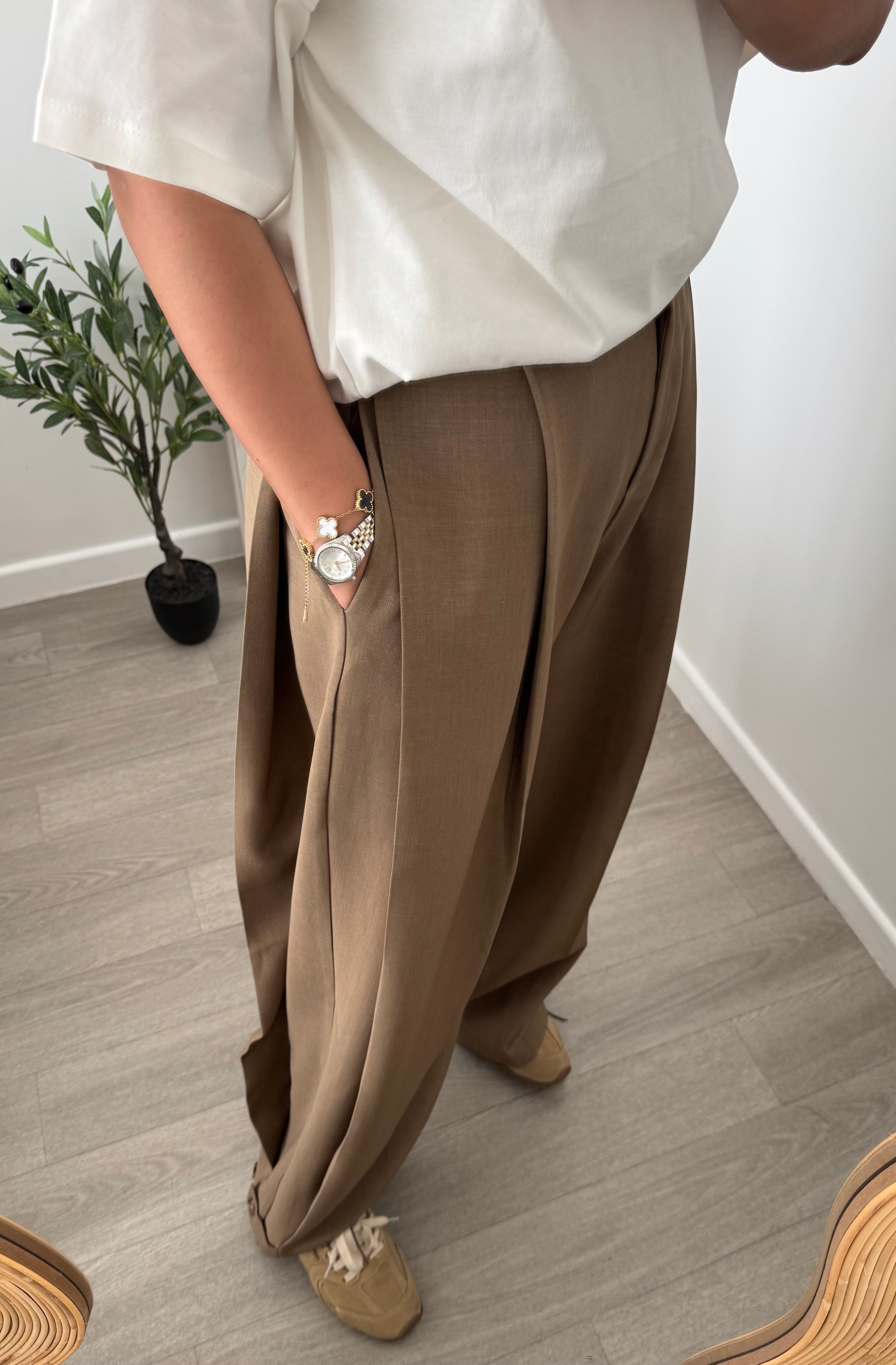 Pantalon OVER camel