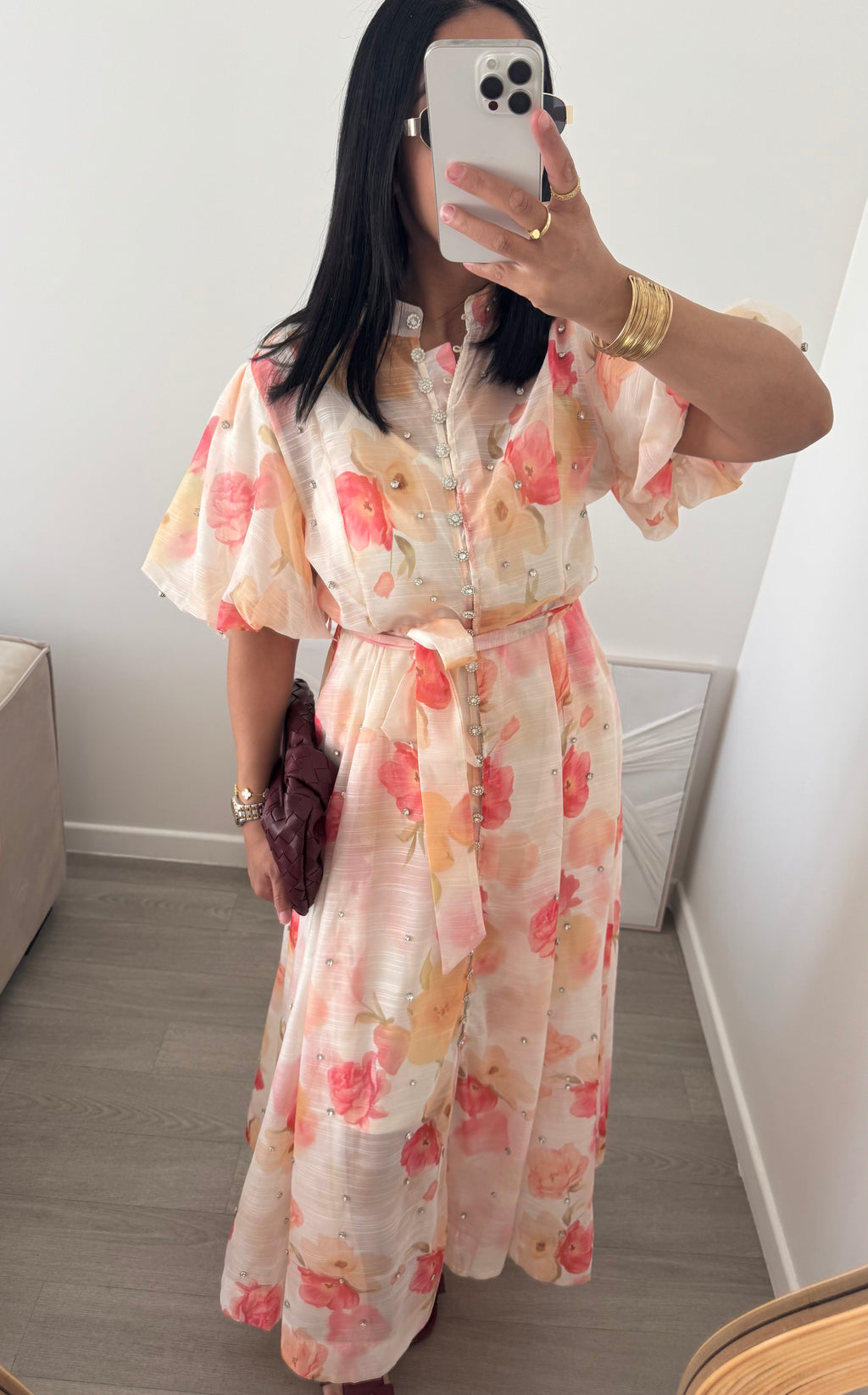 Robe strass orange