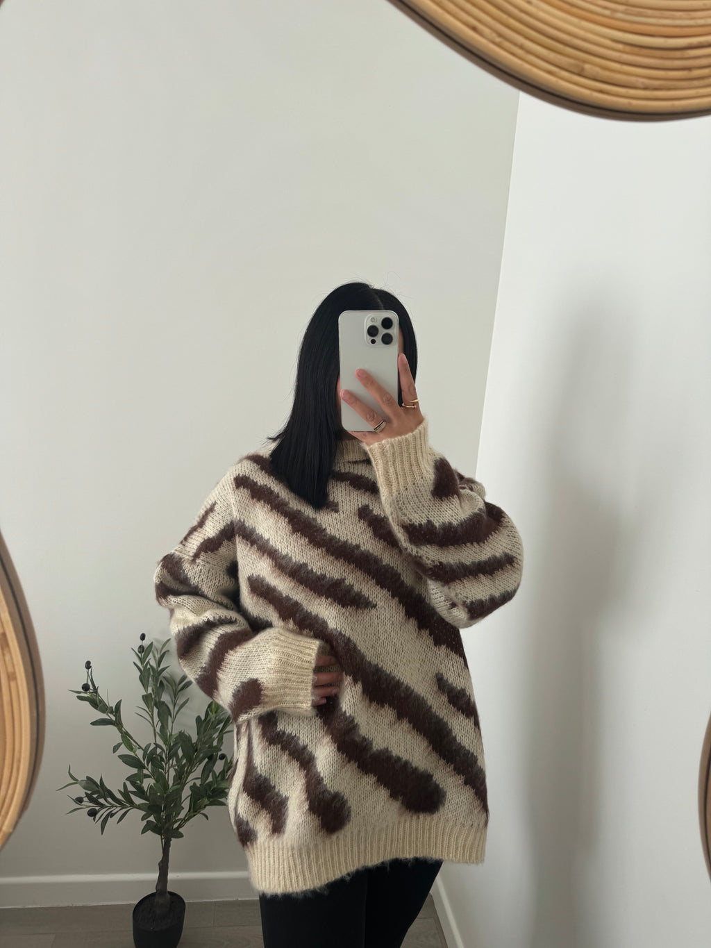 Pull zèbre oversize