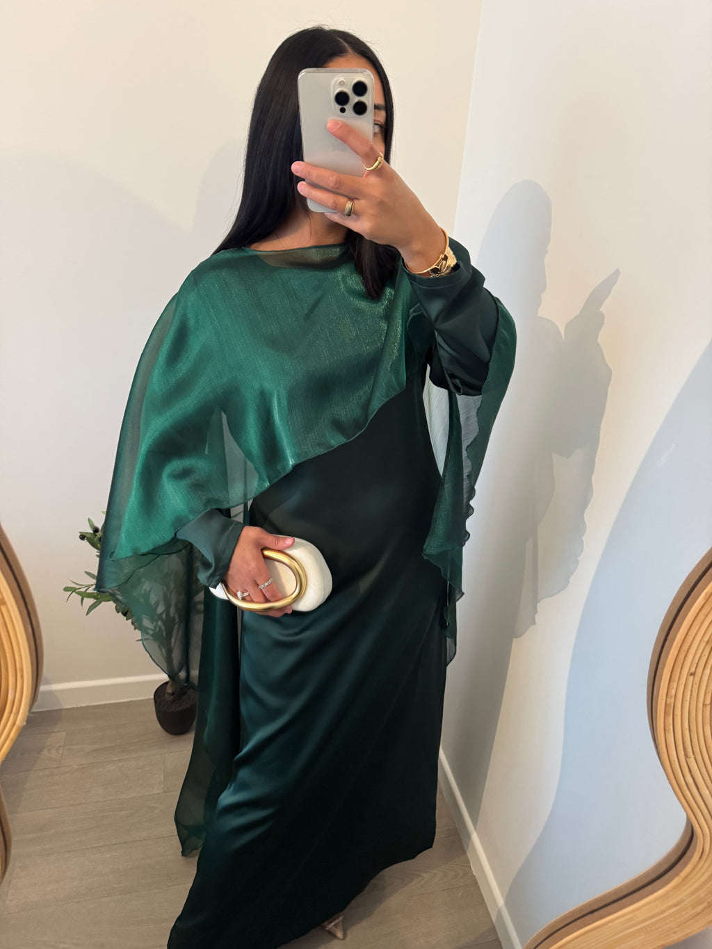 Robe CAPE vert bouteille