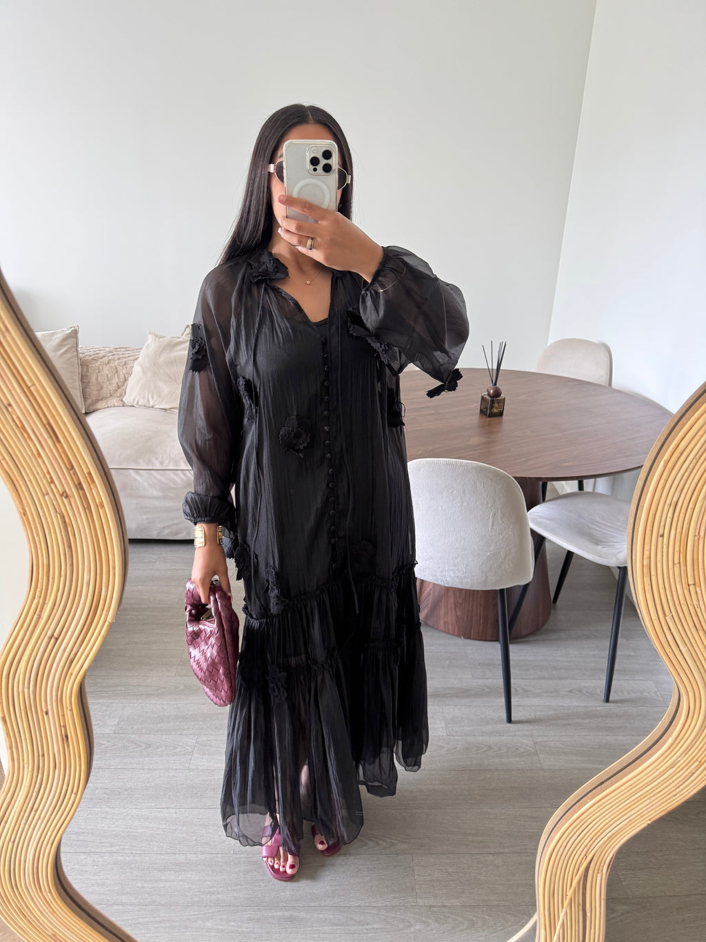 Robe Fleurs noir
