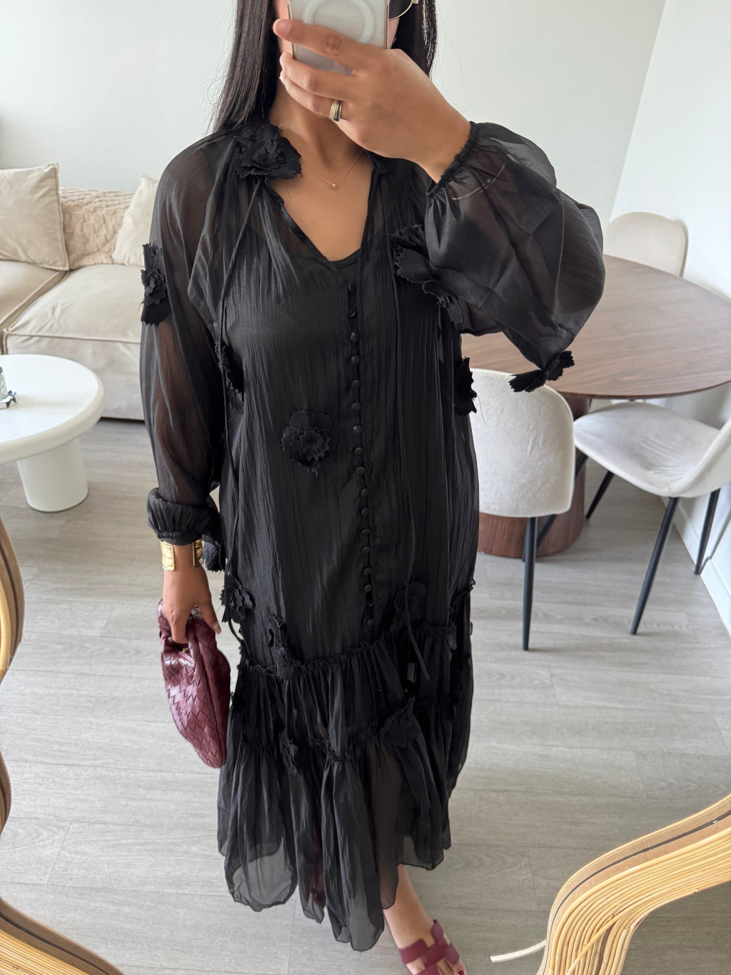 Robe Fleurs noir