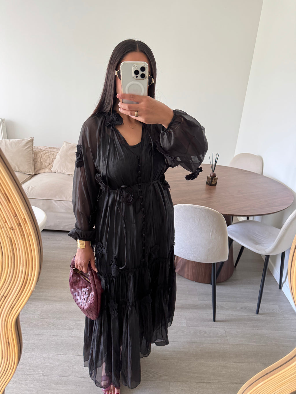 Robe Fleurs noir